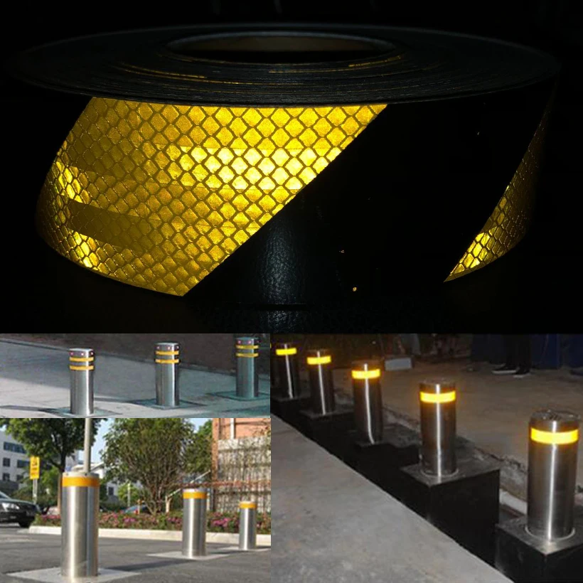 50mm X 25m Reflective Bicycle Stickers Adhesive Tape For Bike Safety White Red Yellow Reflective Bike Stickers
