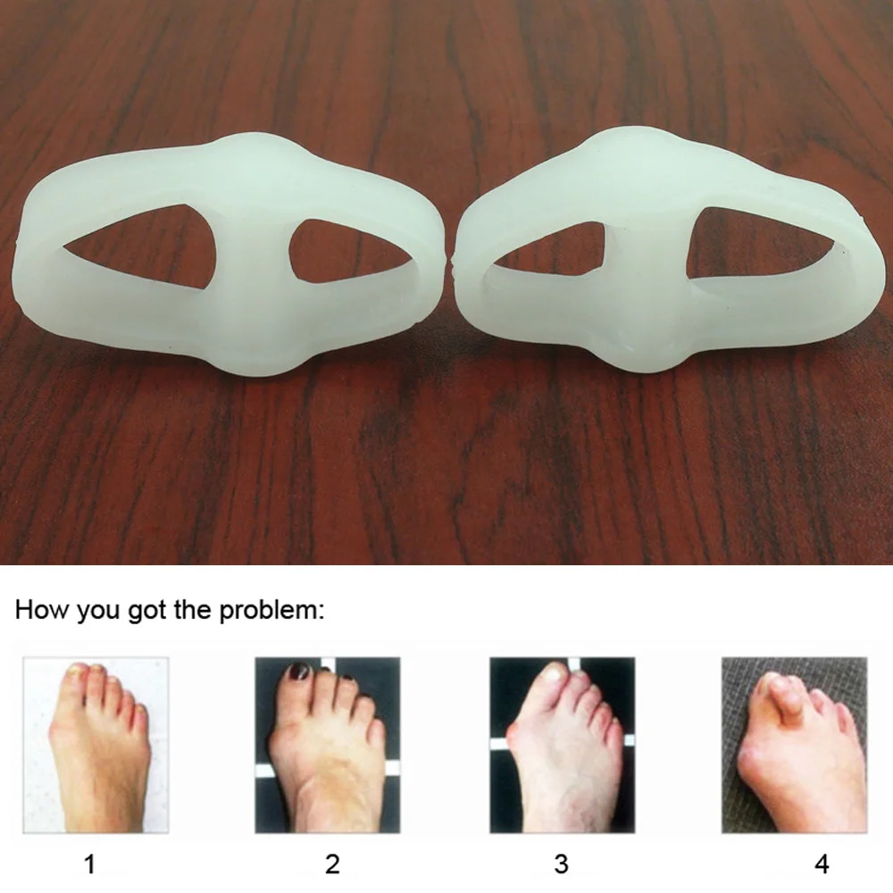 2Pcs 2 Hole Feet Foot Care Gel Toe Straighteners Separator Hallux Valgus Bunion Corrector Pain Relief Foot Massager C136 2Pcs 2 Hole Feet Foot Care Gel Toe Straighteners Separator Hallux Valgus Bunion Corrector Pain Relief Foot Massager C136