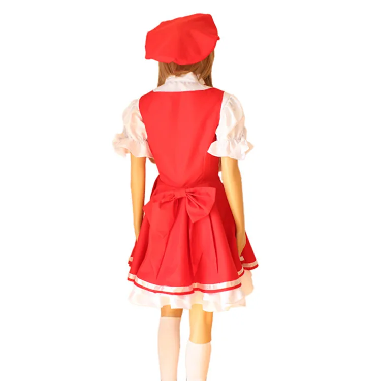 Горячая Распродажа японская карта аниме Captor Sakura Косплей костюмы Сакура КИНОМОТО комбинезон униформа красная Горничная Косплей Костюм