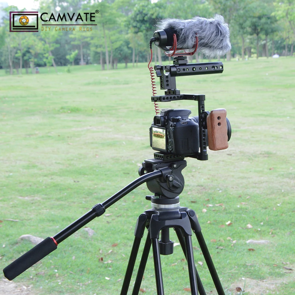 Камера CAMVATE DSLR клетка Верхняя ручка деревянная рукоятка для 600D 70D 80D c1325 (правая