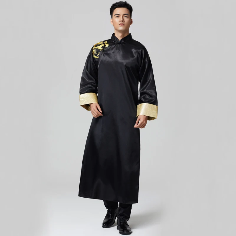 Asian wedding Groomsman costume long gown Cross talk Show Robe Photo studio Wedding theme Men Clothes For Oversea Chinese