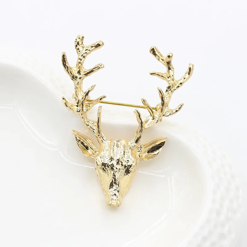 

Punk Skull Finger Embroidery DIY Cloth Sticker Iron Patch Clothes Bag Applique European And American Elk Brooch Golden Antlers C