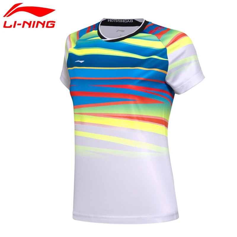 

(Clearance Sale)Li-Ning Women AT DRY Badminton Shirts Light T-Shirts Competition Top Comfort LiNing Sports Tee AAYM062 WTS1336