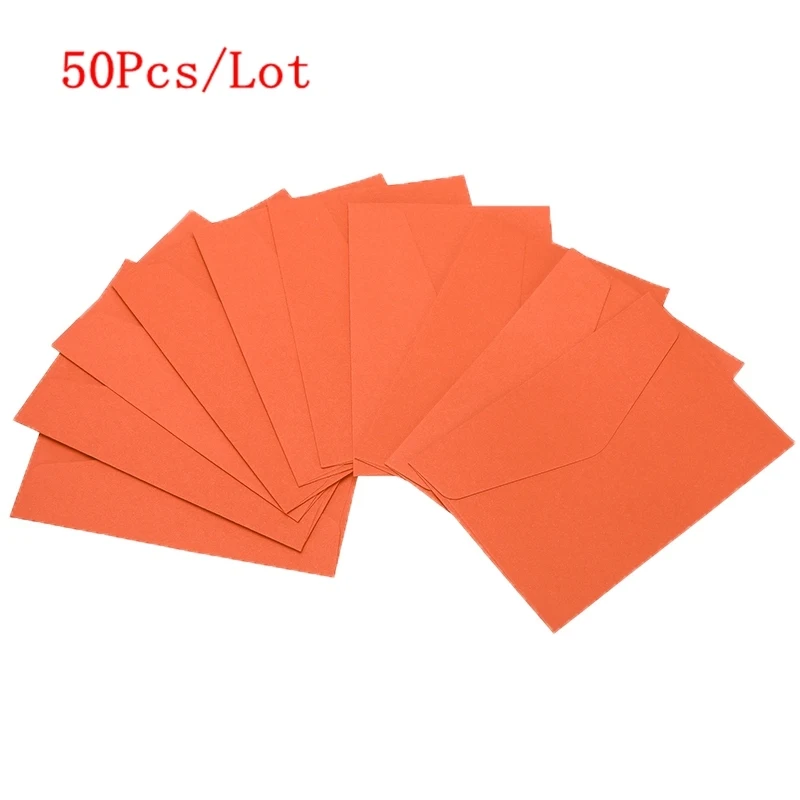 

50Pcs/Lot Candy Color Kraft Paper Blank Envelopes 117x78mm Bank Card Envelopes Greeting Cards Mini Envelopes Membership Card