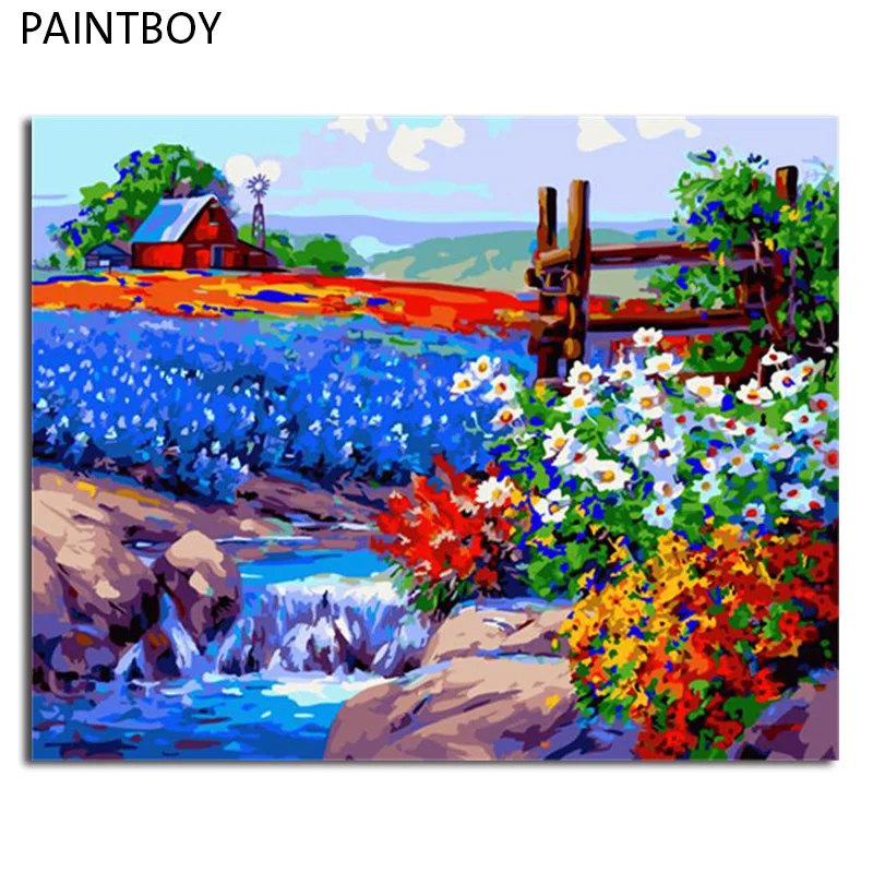 

PAINTBOY DIY Framed Pictures Painting By Numbers DIY Digital Canvas Oil Painting Home Decor For Living Room Wall Art