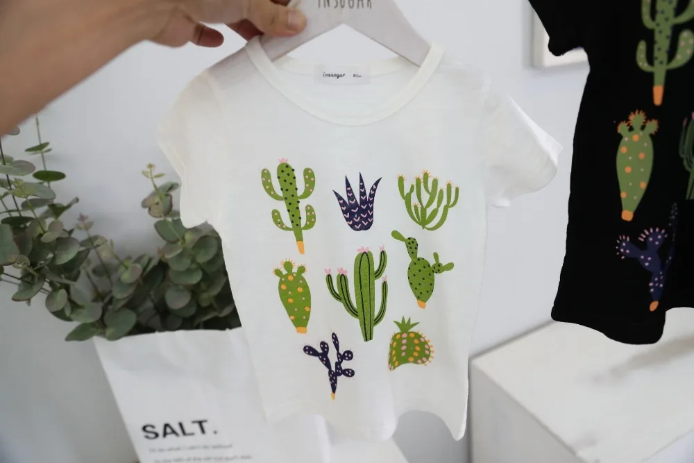 New Summer 2017 Baby T Shirts for girls Cotton Short Sleeve Cactus cartoon Print child Tees Kids cute Tops boys T-shirt (26)