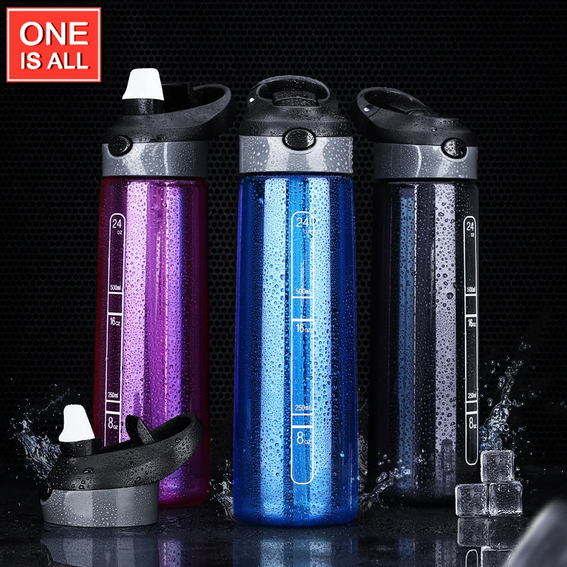 One Is all GYB0038 700ml Water Bottle Plastic Drinkware With Straw