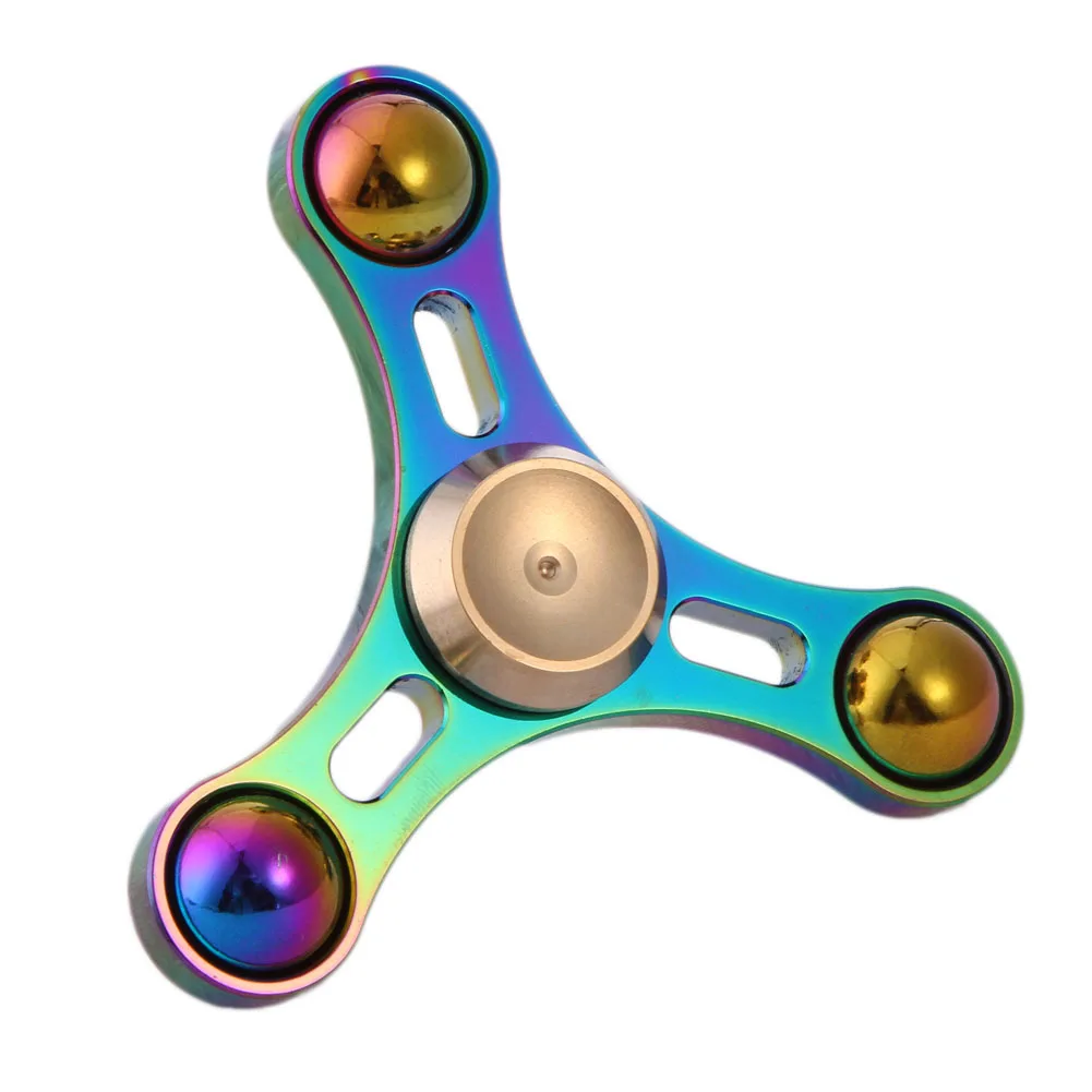 2018 Rainbow EDC Fidget Spinner Triangle Hand Spinner Metal ADHD Autism