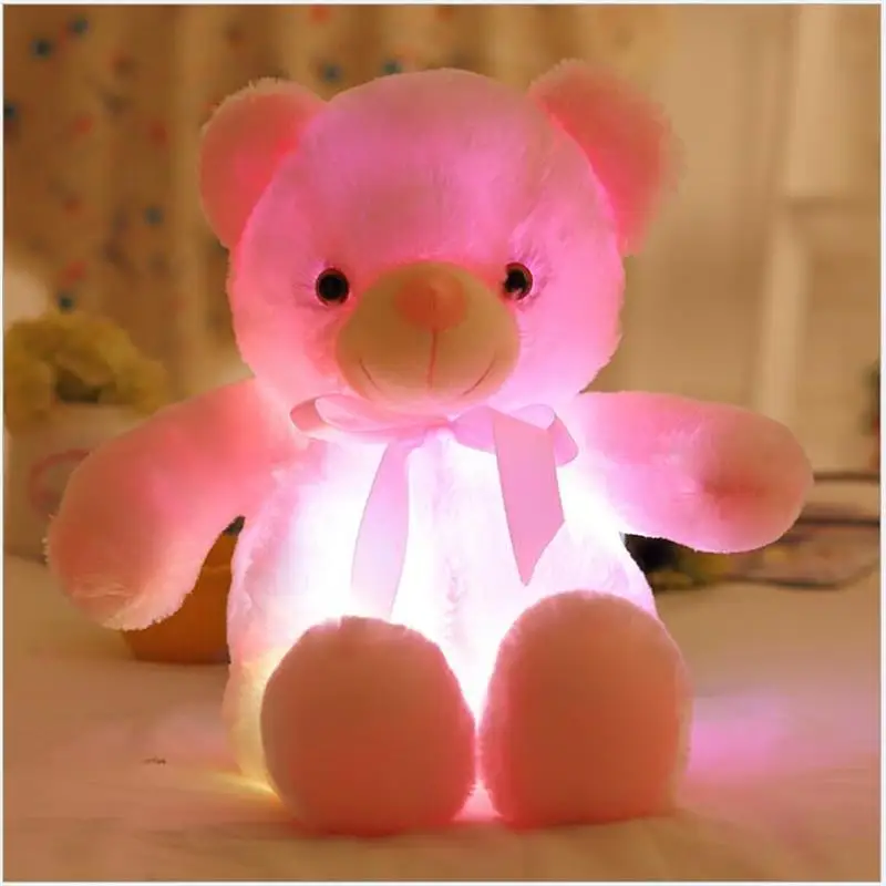 Креативный светодиодный светильник, плюшевый мишка, мягкие животные, плюшевая игрушка, красочный светящийся плюшевый мишка, плюшевые игрушки, рождественский подарок для детей