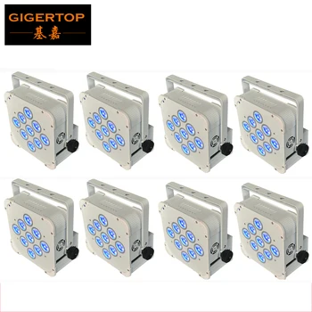

Hi-Quality 8pcs/lot 9x18W 6in1 RGBWA+UV Battery Wireless Flat Led Par Lights DMX 512 Battery Slim Led Par Lights Hi-Quality Par