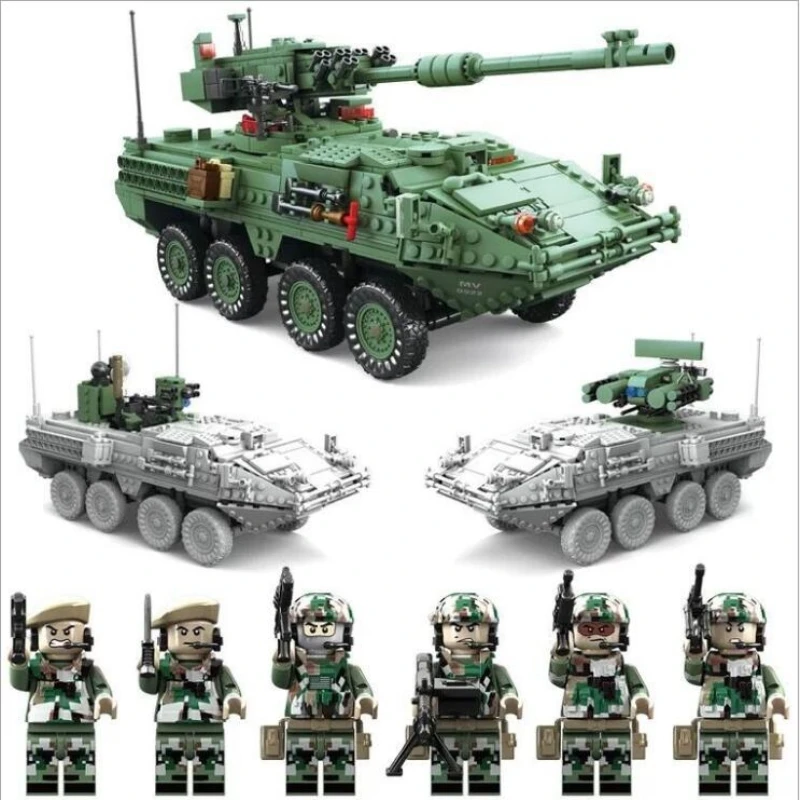 Compatible DIY Military M1A2 Tank Collection Series Trans Toys ABRAMS MBT HUMMER Model Building kits Blocks