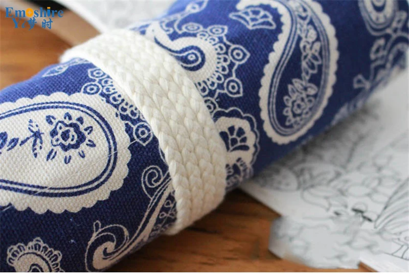 Emoshire Pencil Korean version of the cotton canvas cloth curtains large capacity color pencil pencil pencil pencils (3)