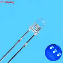 3 мм синий светодиодный круглый свет светодиод прозрачный ультра яркая лампа шарик плагин DIY Kit практика широкий формат DIP 100 шт./лот