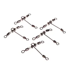 Топ 5 шт. Рыбалка твердое кольцо прокатки латунный баррель 3way поворотные подшипники разъем