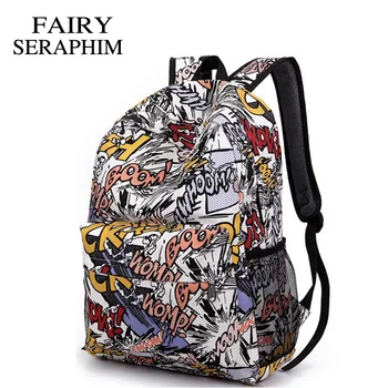 

FAIRY SERAPHIM Students Backpacks Anime girls Printed Bag Boy Daily School Mochila Backpack Teenager printing crash bag