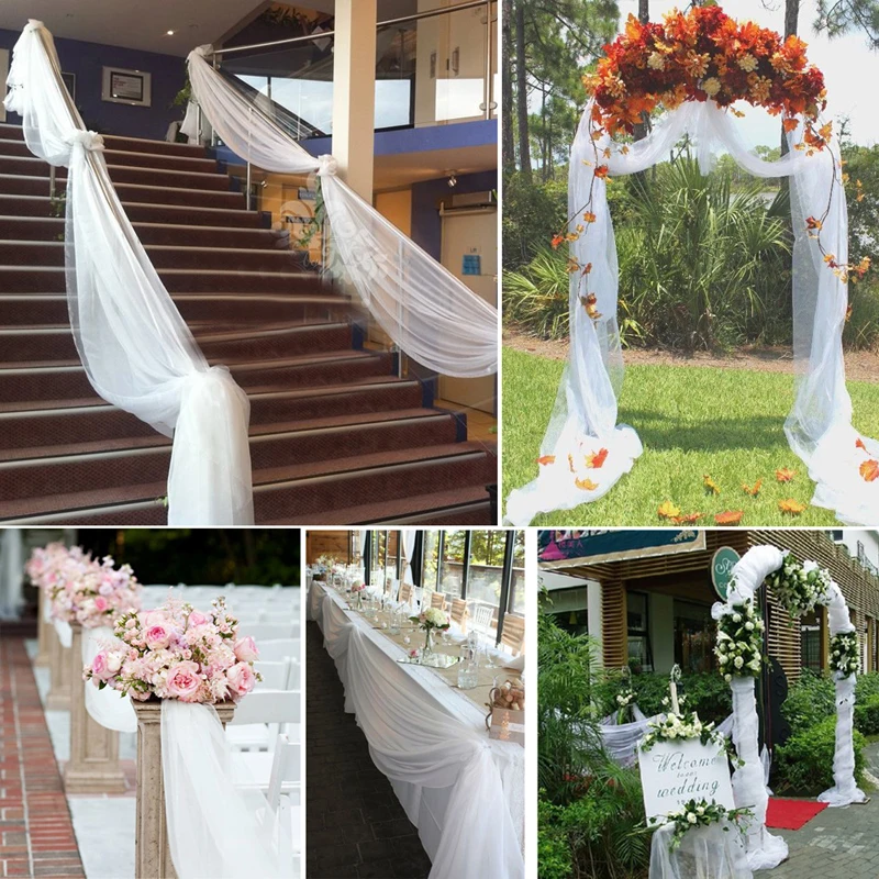 20m X 75cm Diy Organza Fabric Crystal Sheer Organza Tulle Roll