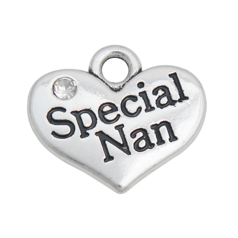 

RAINXTAR Fashion Alloy Special Nan Heart Pendant Charms 15*17mm 50pcs AAC1933