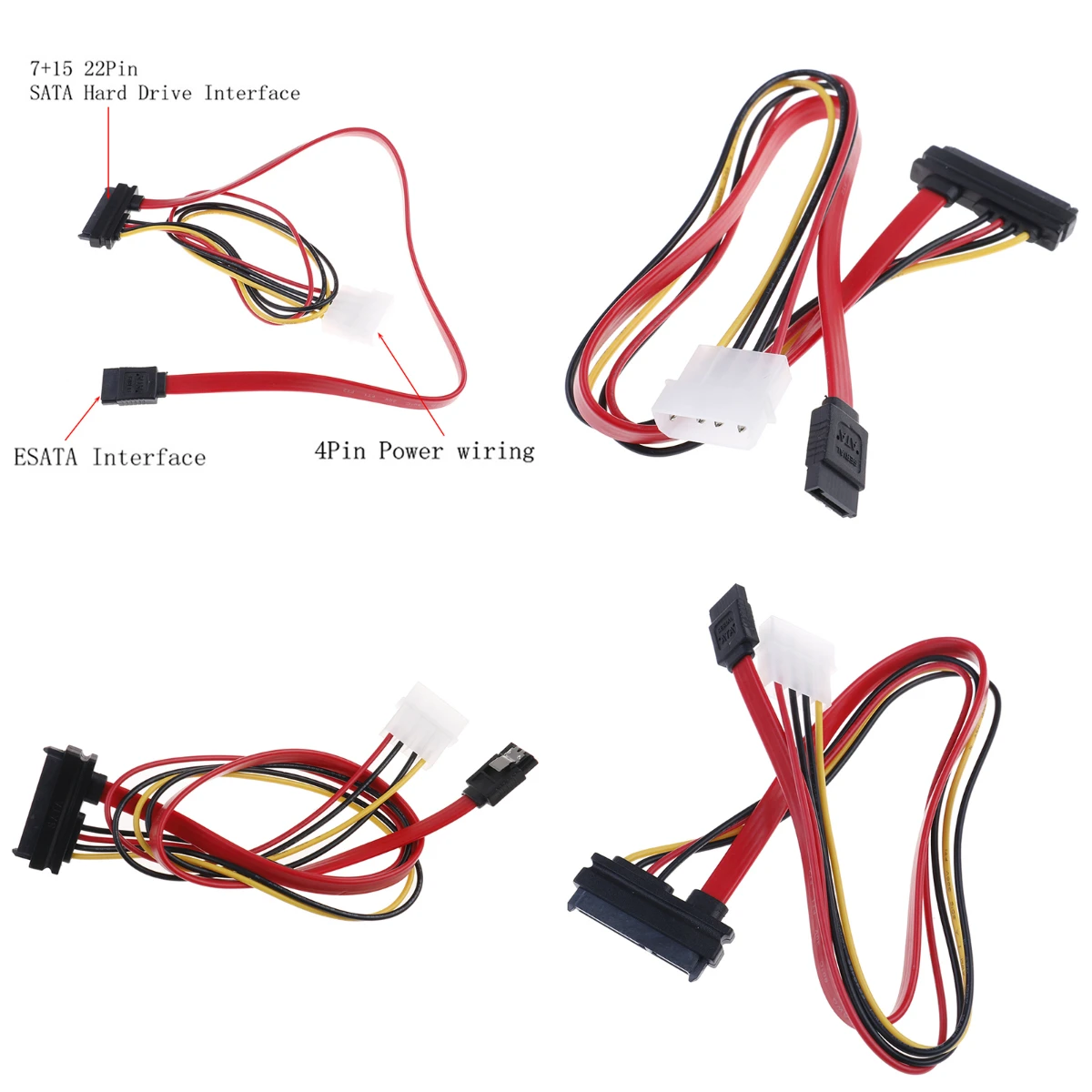 

40cm 7+15Pin SATA Interface To ESATA Port Large 4pin Power Interface Conversion Cable