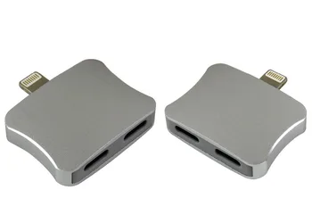 

STARAUDIO 2Pcs 2 in1 Lightning to Audio Headphone Charger Adapter Connector For iPhone 7 plus Ipad SILVERIPHONE