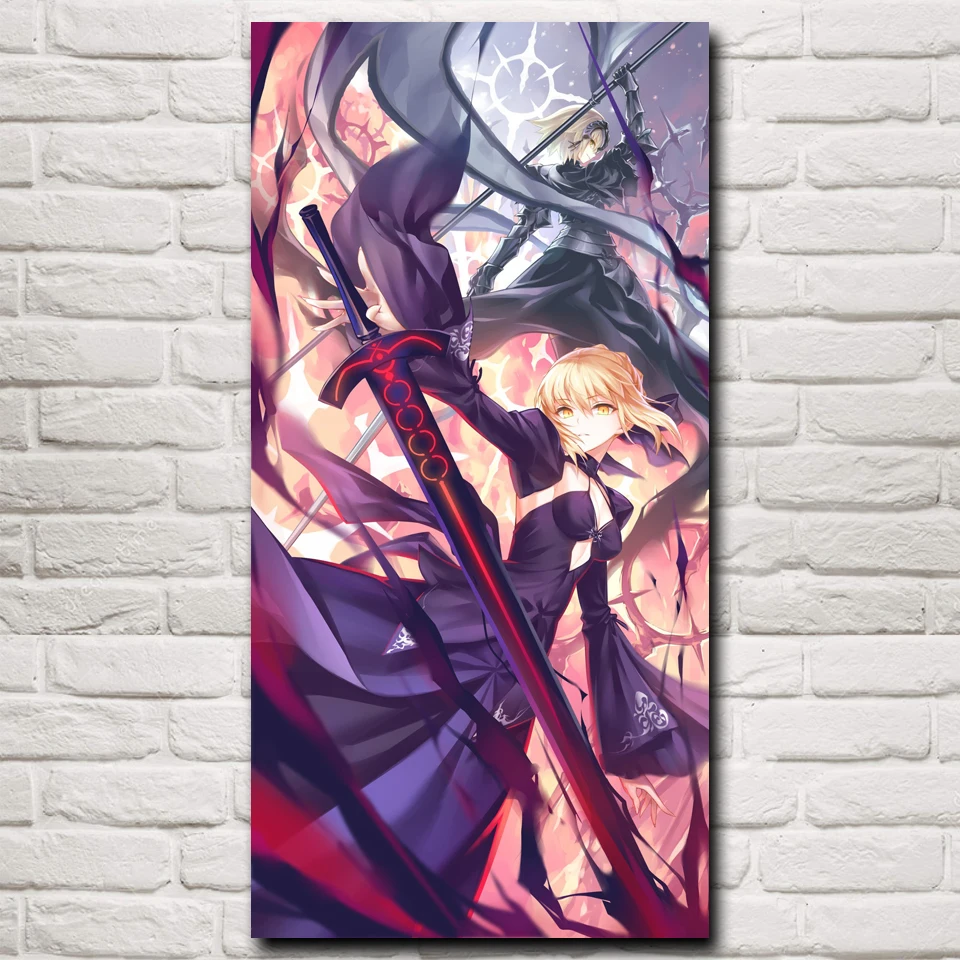

FOOCAME Anime Saber Alter Ruler Fate Series Art Silk Posters and Prints Painting Home Decor Wall Pictures For Living Room