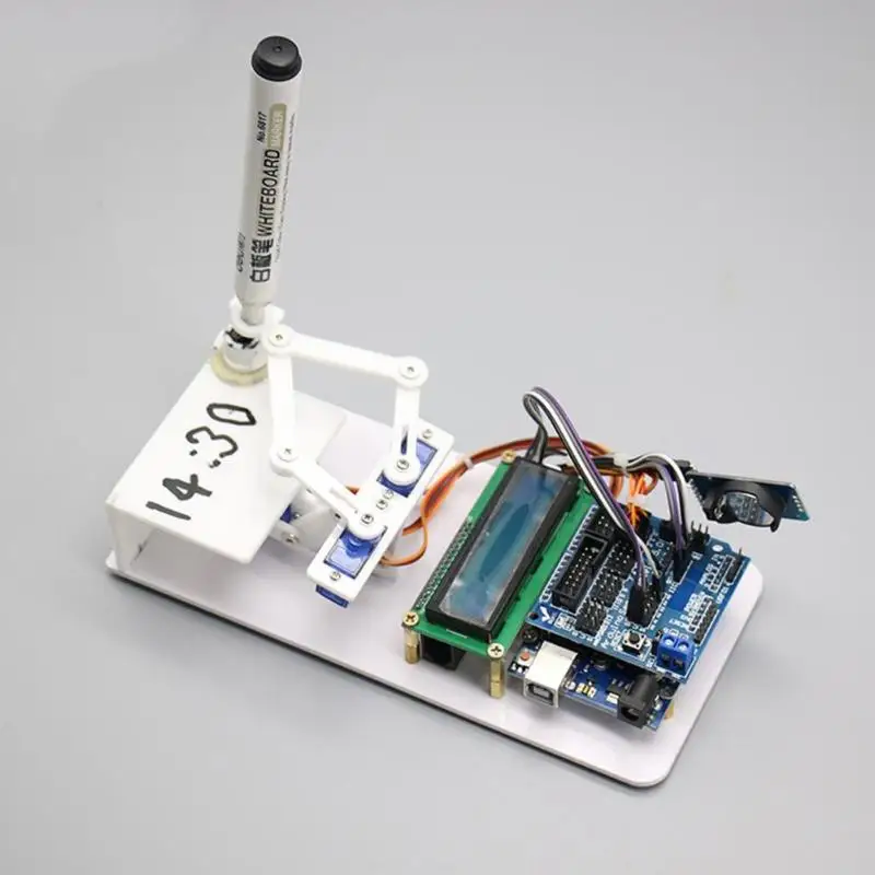 

Plotclock Manipulator Drawing Robot Robotic Clock with Controller Smart Robot Kids Scientific Experiment DIY Robots Clock Toys