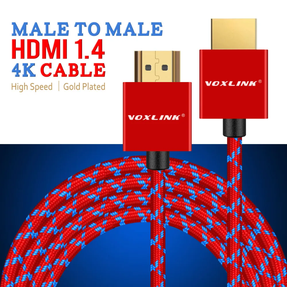 Кабель HDMI VOXLINK 3 фута/6 футов/10 футов сверхвысокоскоростной Папа папа с Ethernet 1080P 1 4 4K