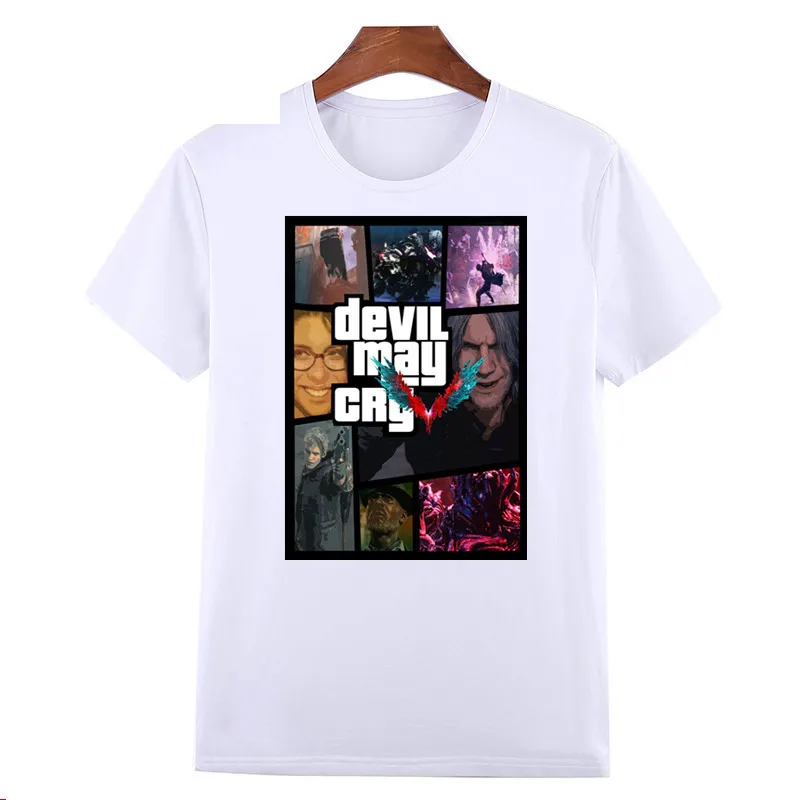 

2019 men T-shirt Vintage Unisex T Shirt TV Series Summer brand logo tee shirt Devil Cry 5 Dante Japanese Game