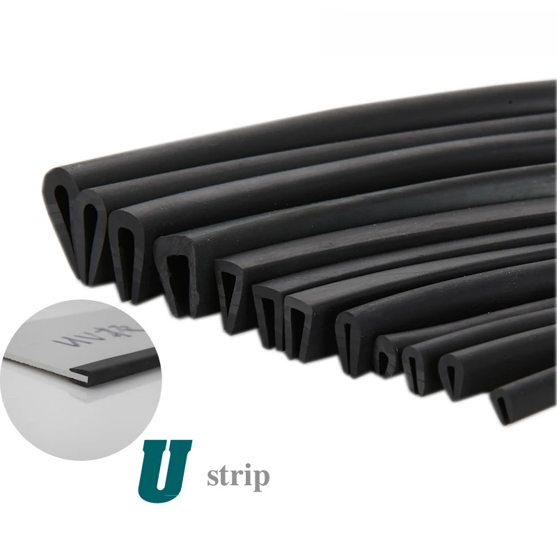 

Rubber U Strip Edge Shield Encloser Bound Glass Metal Wood Panel Board Sheet for Cabinet Vehicle Thick 0.5mm - 10mm x 1m Black