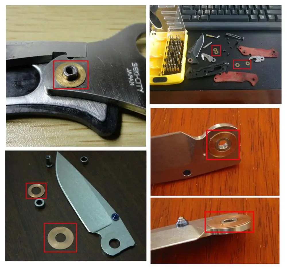 Карманные ножи латунная шайба EDC Складной нож плоские шайбы поворотные