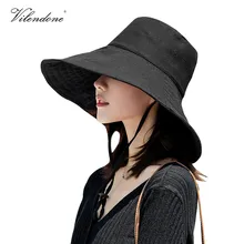 Большая шляпа с широкими полями, рыболовная шляпа для женщин, летняя однотонная благородная Мода, аксессуары для отдыха на открытом воздухе, солнцезащитная Кепка O5MZ493