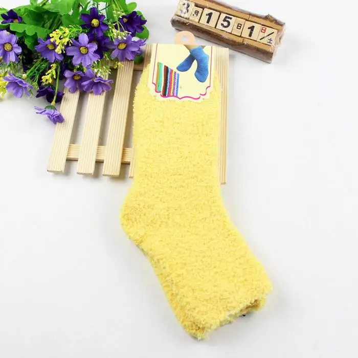 1 пара; милые мягкие толстые теплые носки-тапочки ярких цветов; носки-тапочки; пушистые Чулочные изделия; GDD99