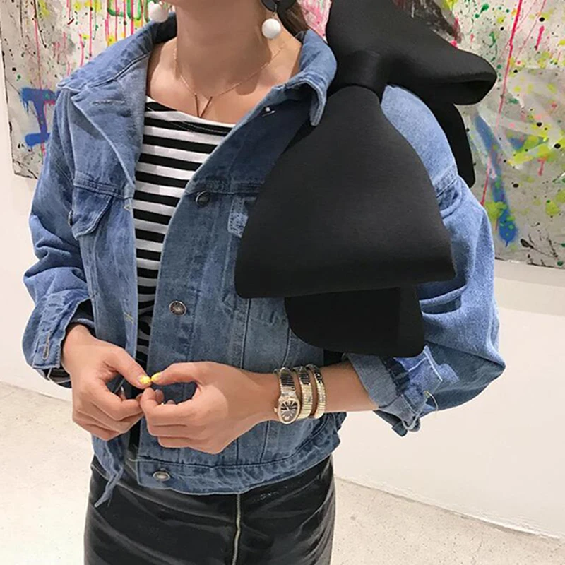 LJL дизайнерские женские сумки с бантом ежедневные клатчи сумка Дамская вечерняя сумочка Клатчи черная сумка на плечо(черная