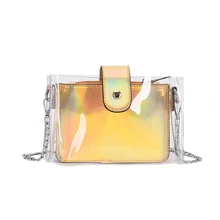 

FENGFU 2018 woman fashion messenger bags PVC jelly transparent zipper and hasp shoulder bags