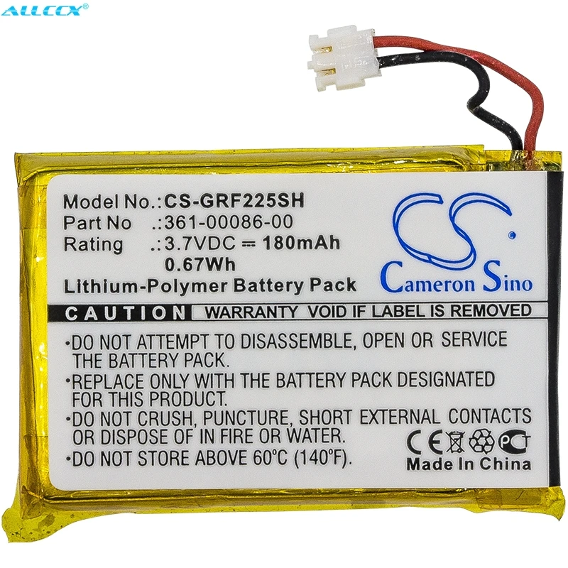 Аккумулятор Cameron Sino 180mAh 361-00086-00 для Garmin Forerunner 225, Forerunner 235, Forerunner 630, Forerunner 735XT, GRM0371754