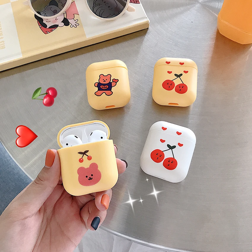 GOOYIYO-для Airpods 1 2 мягкий чехол из ТПУ с мультяшными рисунками для наушников