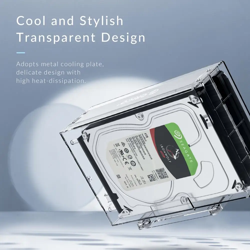  ORICO 2 Bay 35 pulgadas tipo C HDD caso SATA a USB C transparente SATA Disco Duro estación de acopl