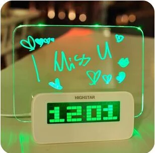 

Simple life LED alarm clock luminescent message board watch creative fashion gift digital clock