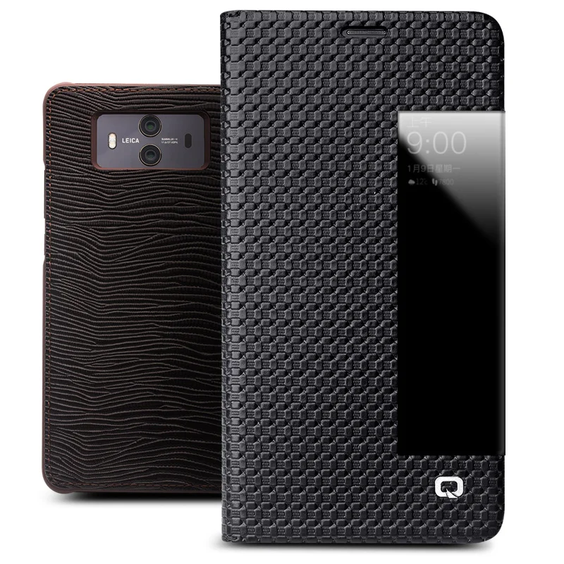 

QIALINO Pure Handmade Genuine Leather Case for HUAWEI Mate 10 with Smart Sleep & Wake Function Cover for Huawei Ascend Mate 10