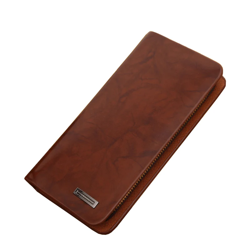 

Fashion Men Wallets Zipper Coffee Long Style Quality Patent Leather Wallet Casual Large Capacity Card Holder Purse Free Shipping