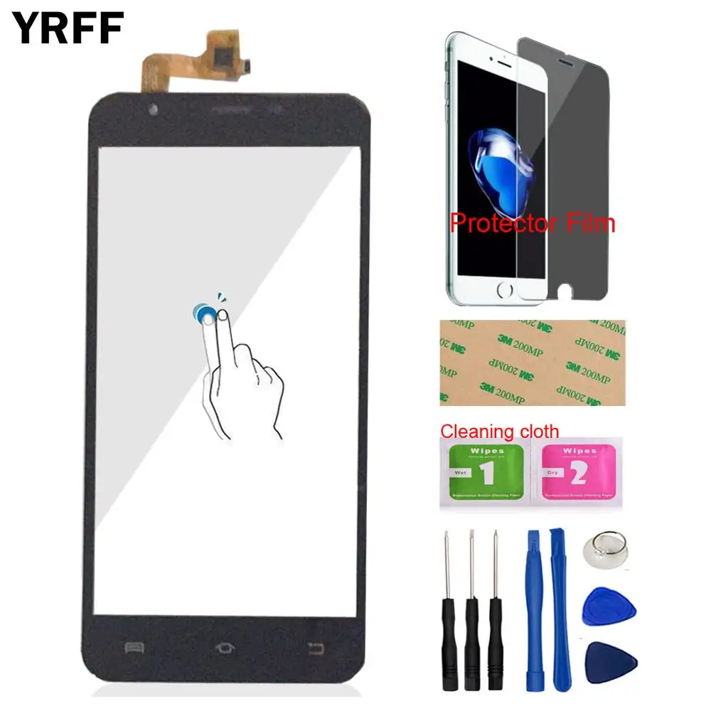 

YRFF 5.5'' Mobile TouchGlass Front For BQ BQS 5505 BQS5505 Touch Screen Digitizer Panel Glass Tools + Protecotr Film + Adhesive
