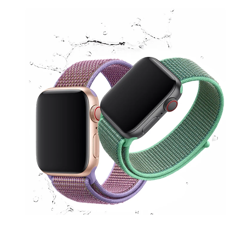 

sport strap for apple watch band 42mm 38mm 4/3/2/1 bracelet double-layer nylon weave belt watchband for iwatch 44mm 40mm correa