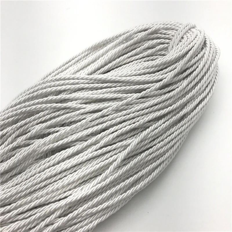10Yards 3mm 3 Strand Parachute Cord Lanyard Rope for Climbing Camping Survival Equipment DIY Jewelry Making, Polyester Rope