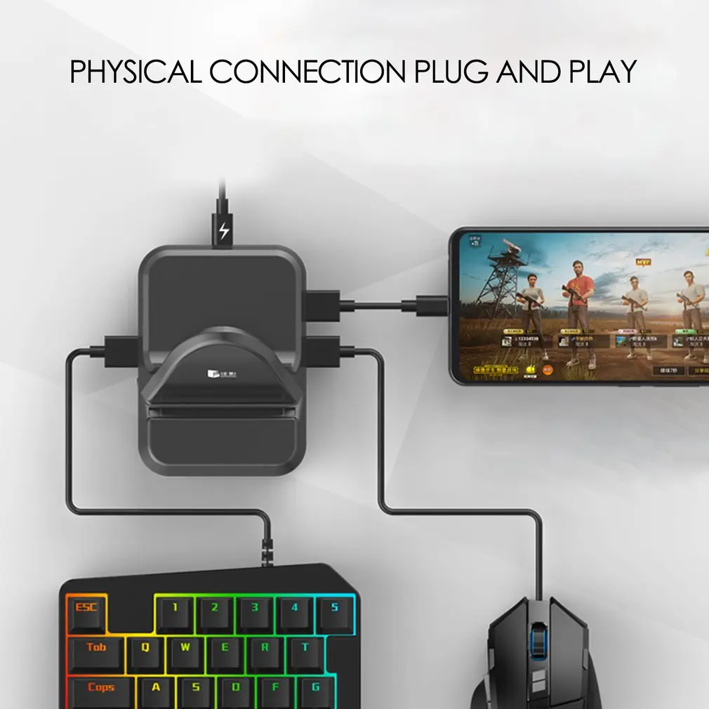  GAMWING for PUBG Mobile phone Game Controller Dual USB Ports Mouse and Keyboard Battledock Converte