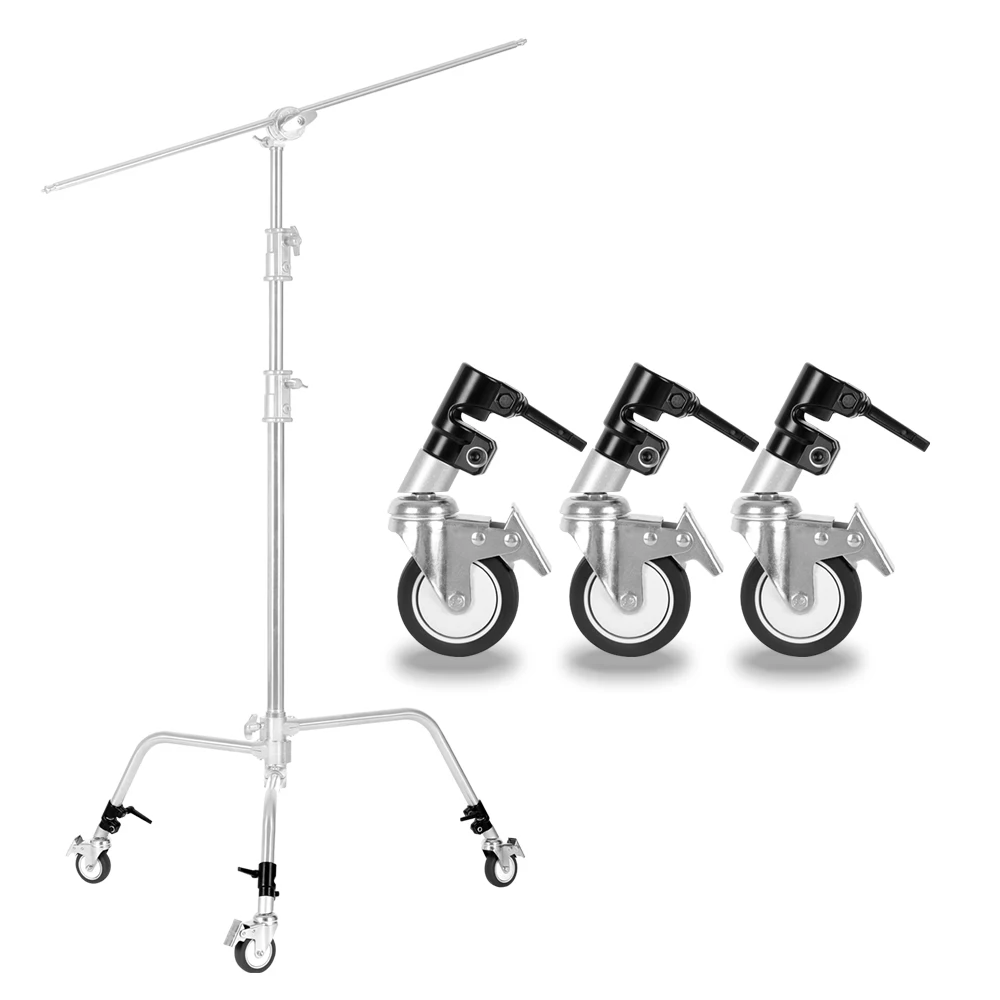 Купить Professional Pro 3 колеса Multi function Photography Studio тяжелое освещение Century C Стенд специальные колеса аксессуары для фотосъемки