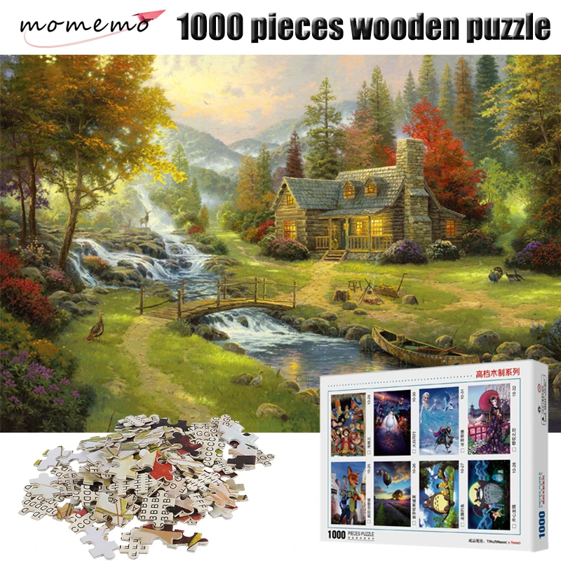 

MOMEMO Rural Scenery Puzzle 1000 Pieces Adult Entertainment Jigsaw Puzzles Wooden Puzzle Assembling Puzzle Game Toy for Children