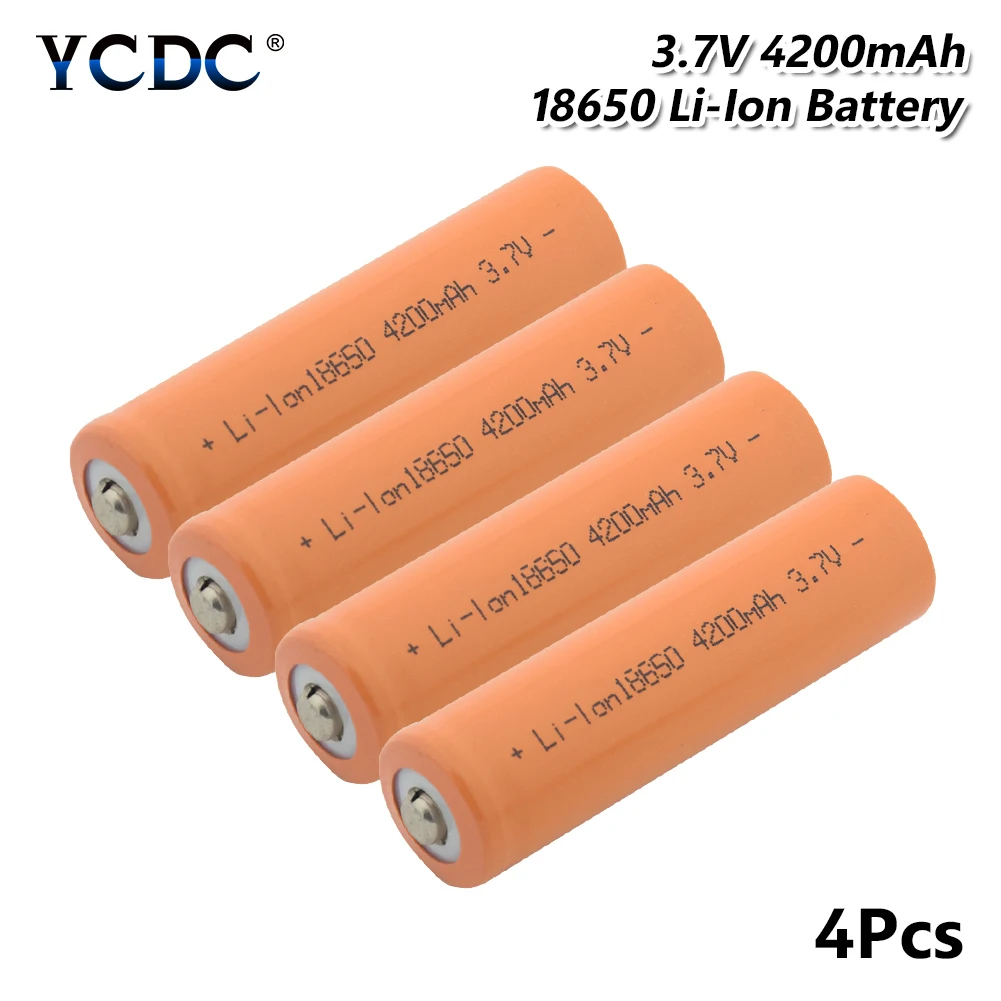 1/2/4 шт 3,7 V 18650 4200mAh литий-ионный аккумулятор перезаряжаемые литиевые батареи, Длительное Действие, 18650 Батарея для DVD ноутбук воздушная модель игрушка