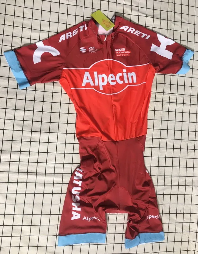

MEN'S CYCLING WEAR CYCLING JERSEY BODY SUIT SKINSUIT WITH POWER BAND 2017 KATUSHA ALPECIN PRO TEAM 3D GEL PAD SIZE: XS-4XL