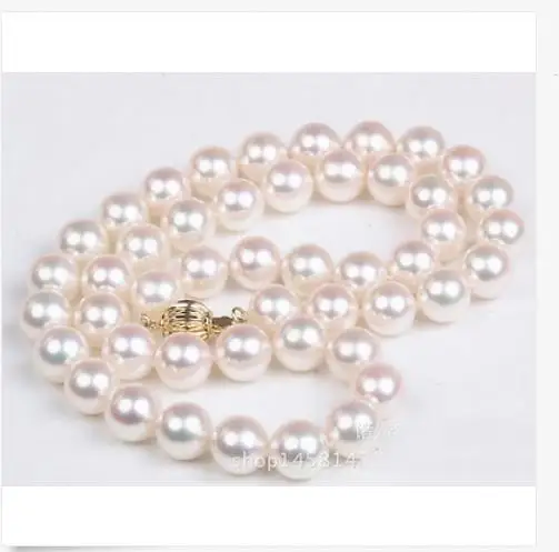 

classic round freshwater 11-12mm white round pearl necklace