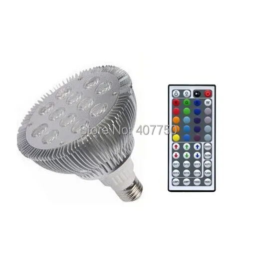 

ac85v/265v 44key IR remote rgb 12X1W Par38 led spot light led down light with wireless controler used for hotels and cafes