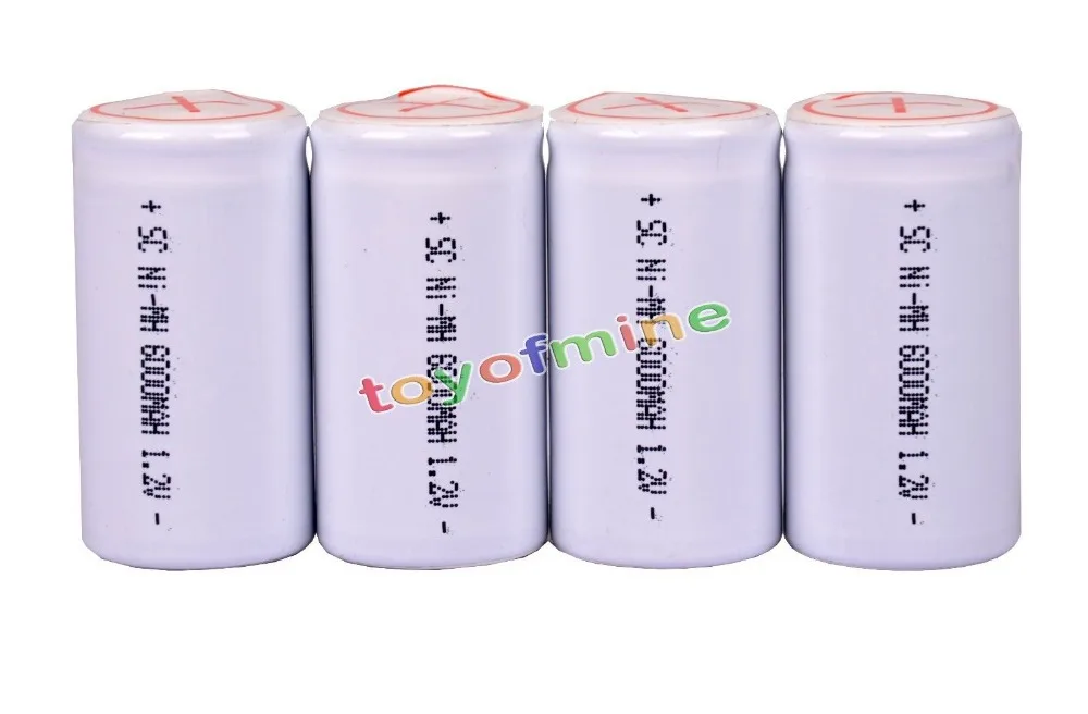 2/4/6/10/14/16 шт Sub C SubC С Tab 6000mAh 1 2 V Ni MH аккумуляторная батарея белая высокая мощность|subc